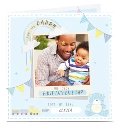 Card Factory Photo Father's Day Card - First Father's Day Rainbow