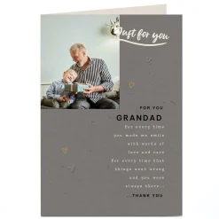 Card Factory Photo Father's Day Card - Just For You Grandad Poem