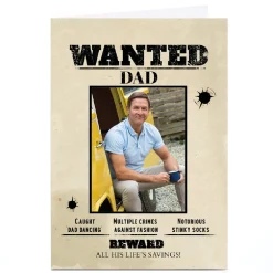 Outlet Photo Father's Day Card - WANTED Poster Father's Day|Photo
