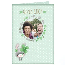 Discount Photo Good Luck Card - Rabbit & Clover New Job|Good Luck