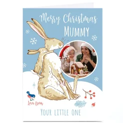 Clearance Photo Guess How Much I Love You Christmas Card - Mother and Baby Hare Christmas|Photo