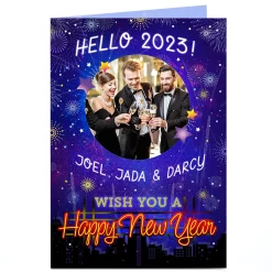 Card Factory Photo Happy New Year Card - Hello 2024!