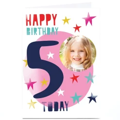 Sale Photo Hello Munki Birthday Card - 5 Today Kids For Granddaughter|For Daughter