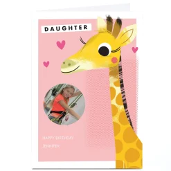 Kids Card Factory Photo Hello Munki Birthday Card - Daughter Giraffe