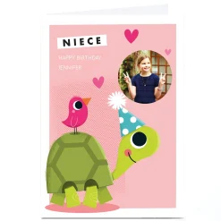 Photo Hello Munki Birthday Card - Niece Tortoise Kids Congratulations|For Kids