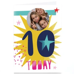 Photo Hello Munki Birthday Card - Age 10 Kids For Granddaughter|For Daughter