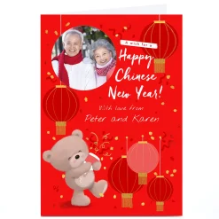 Hot Photo Hugs Bear Chinese New Year Card Photo