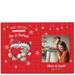 Card Factory Photo Hugs Bear Christmas Card - Wonderful Couple