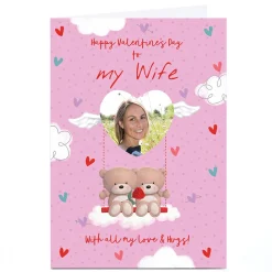 Discount Photo Hugs Valentine Day Card - Cute Bears on Swing Photo