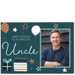 Hot Photo Juniper & Rose Birthday Card - Uncle For Uncle|Photo
