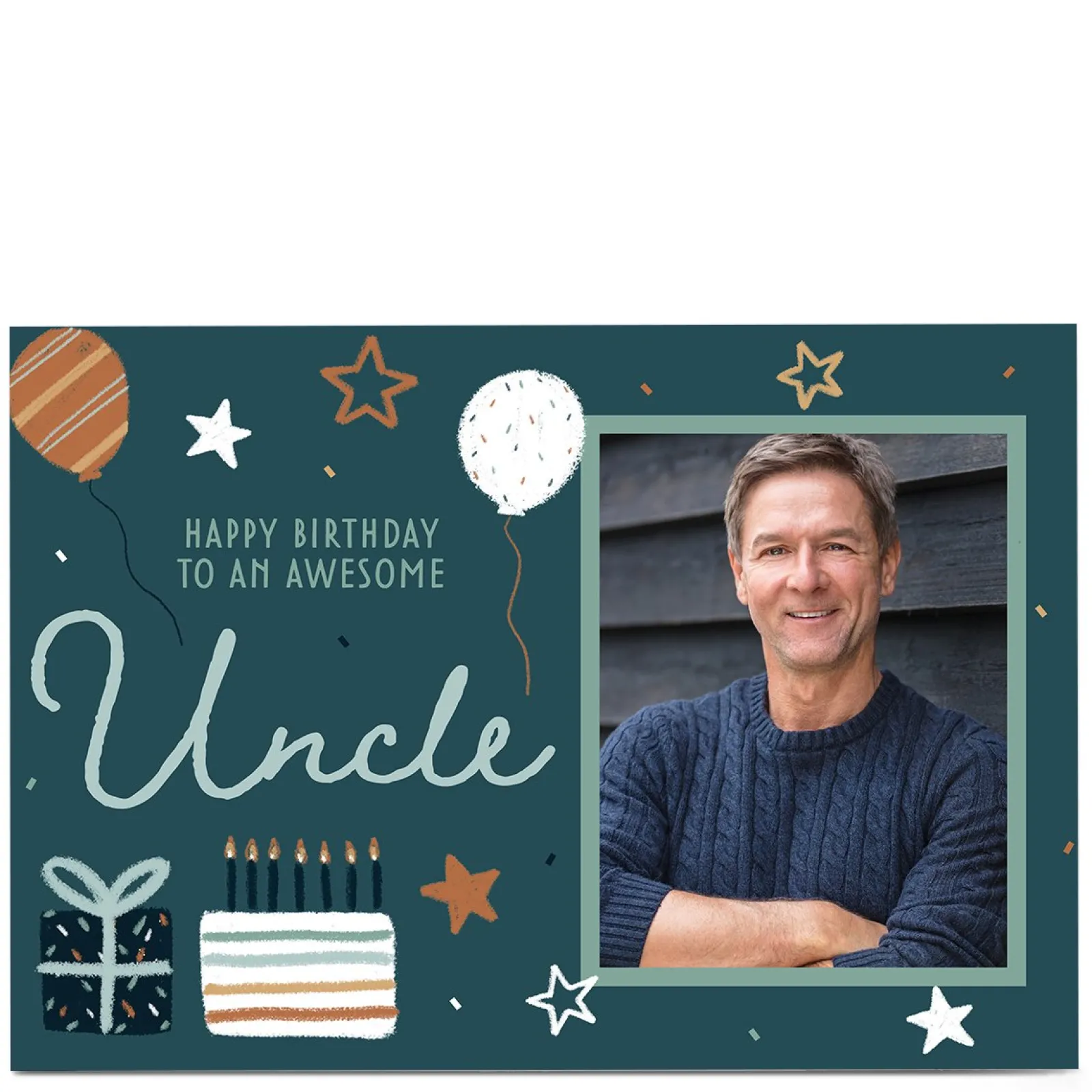 Hot Photo Juniper & Rose Birthday Card - Uncle For Uncle|Photo