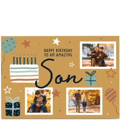 Card Factory Photo Juniper & Rose Birthday Card - Son