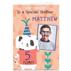 Best Photo Juniper & Rose Birthday Card - Brother Dalmatian, Editable Age Kids For Brother|For Kids