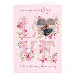 Card Factory Photo Kerry Spurling Anniversary Card - Pink LOVE