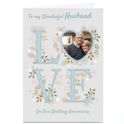 Discount Photo Kerry Spurling Anniversary Card - Blue LOVE Wedding|Anniversary