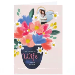 Photo Kerry Spurling Birthday Card - Floral Vase, Wife For Wife|Photo