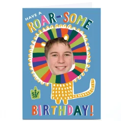 Kids Card Factory Photo Kerry Spurling Birthday Card - Lion, Have a Roar-Some Birthday!