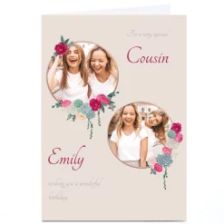 Card Factory Photo Kerry Spurling Card - Cream Floral Frames