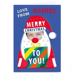 Card Factory Photo Kerry Spurling Christmas Card - Santa Face, Any Name