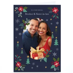 Card Factory Photo Kerry Spurling Christmas Card - Holly and Trees