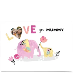 Clearance Photo Kerry Spurling Mother's Day Card - Love you, Mummy Elephant Photo
