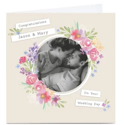 Card Factory Photo Kerry Spurling Wedding Card - Floral Circle