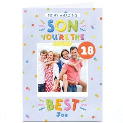 Card Factory Photo Lemon & Sugar Birthday Card - You're the Best Son, Editable Age