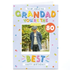 Photo Lemon & Sugar Birthday Card - You're the Best Grandad, Editable Age For Grandad|80Th Birthday