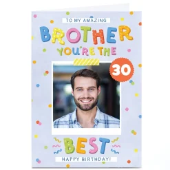 Online Photo Lemon & Sugar Birthday Card - You're the Best Brother, Editable Age For Brother|30Th Birthday