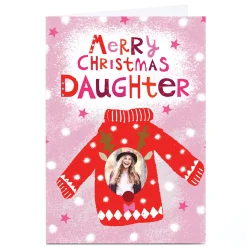Card Factory Photo Lindsay Kirby Christmas Card - Christmas Jumper, Daughter