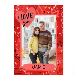 Clearance Photo Little Mono Valentine's Day Card - I Love You Valentine's Day|For Husband