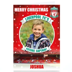 Card Factory Photo Liverpool FC Christmas Card - Future Captain