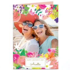 Outlet Photo Mother's Day Card - Floral Edges, Auntie Photo