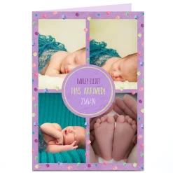 Card Factory Photo New Baby Announcement Card - Baby Has Arrived