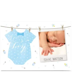 Outlet Photo New Baby Card - Baby Boy Washing Line New Baby|Photo