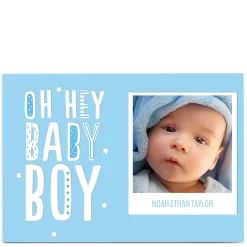 New Photo New Baby Card - Oh Hey Baby Boy New Baby|Photo