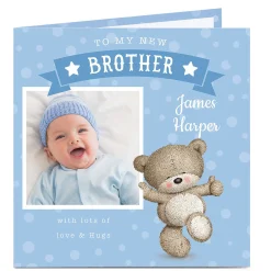 Card Factory Photo New Baby Hugs Card - To My New Brother