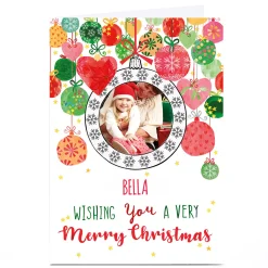 Card Factory Photo Nik Golesworthy Christmas Card - Baubles