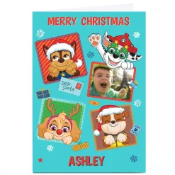 New Photo Paw Patrol Christmas Card - Any Name Tv & Film|Christmas