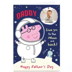 Card Factory Photo Peppa Pig Father's Day Card - To The Moon & Back