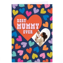 Card Factory Photo Pigment Mother's Day Card - Best Mummy Ever Hearts