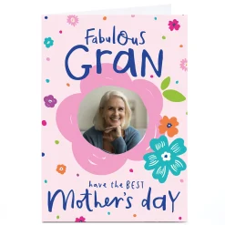 Clearance Photo Pigment Mother's Day Card - Fabulous Gran Flowers Photo