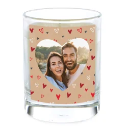 Card Factory Photo Pomegranate & Cashmere Scented Candle - Red Hearts