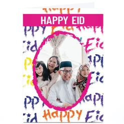 Card Factory Photo Roshah Designs Eid Card - Colourful Text