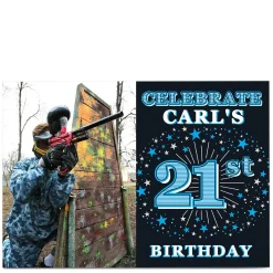 Hot Photo 21st Birthday Invitation - Blue Stars 21St Birthday|Invitations