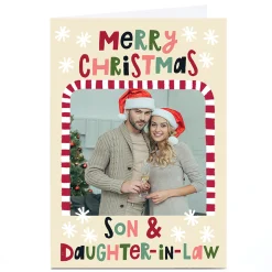 Sale Photo Stevie Studio Christmas Card - Candy Cane Frame, Son and Daughter in Law Christmas|Photo