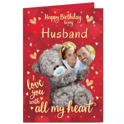 Online Photo Tatty Teddy Birthday Card - With All My Heart, Husband For Husband|Tatty Teddy