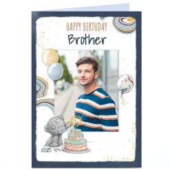 Clearance Photo Tatty Teddy Photo Birthday Card - Bear with Birthday Cake, Brother For Brother|Tatty Teddy
