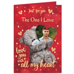 Card Factory Photo Tatty Teddy Valentine's Day Card - With All my Heart, One I Love