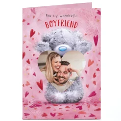 Card Factory Photo Tatty Teddy Valentine's Day Card - Teddy Heart, Boyfriend